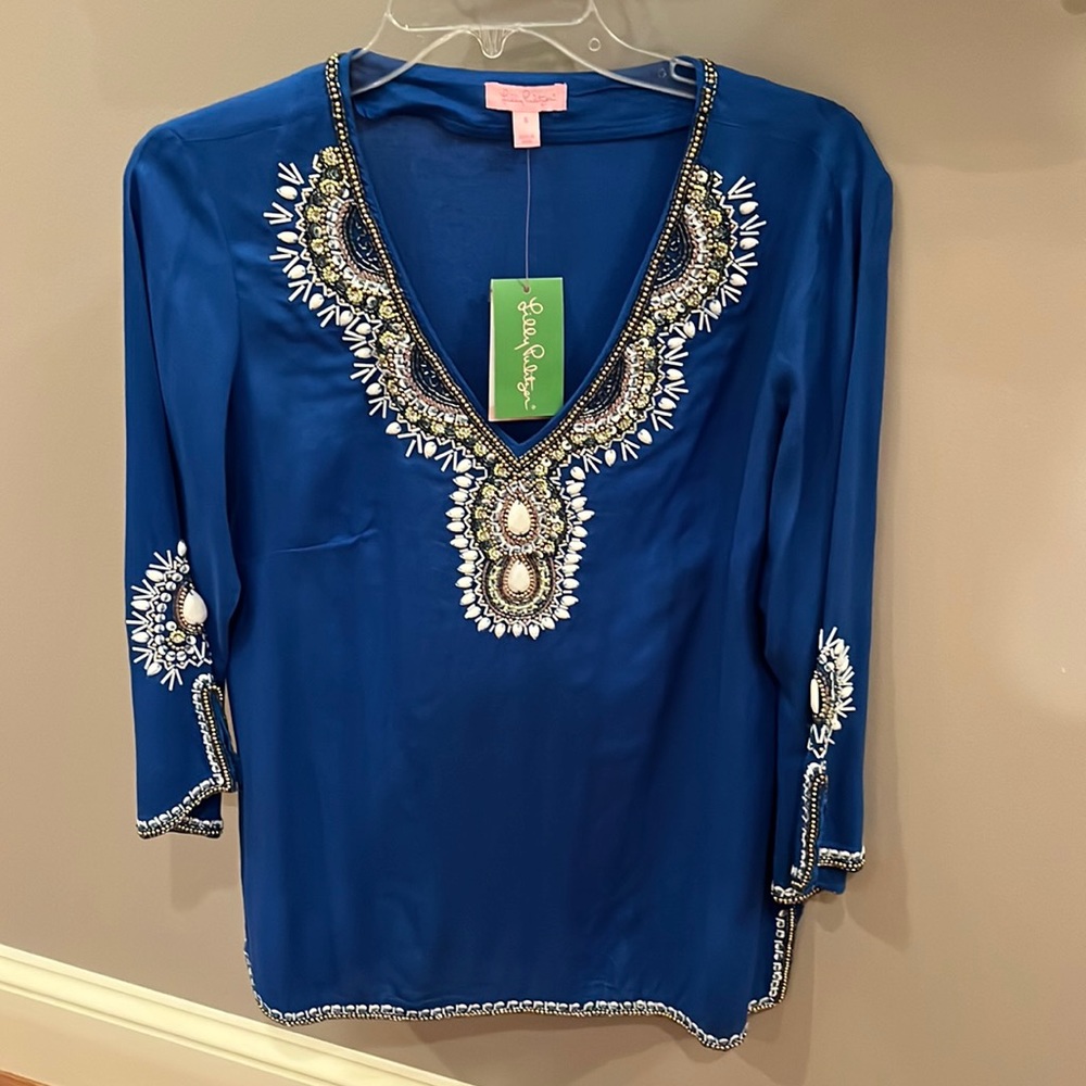 Lilly Pulitzer Braydon Tunic Size Small in Schooner Blu